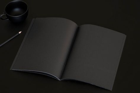 Black notebook, black cup of coffee and ... | Premium Photo #Freepik #photo #open-notebook #blank-notebook #note-book #diary-book Iphone Wallpaper Fire, Wallpaper Fire, Open Notebook, Blank Wallpaper, Photography Name Logo, Book Texture, Black Notebook, Diary Book, Book Wallpaper