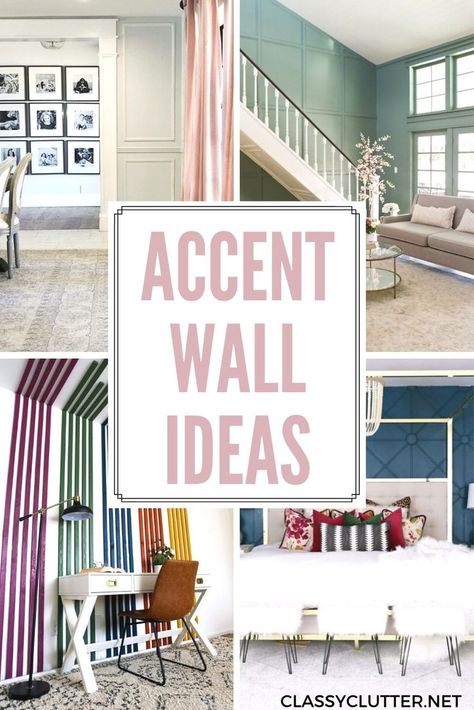 Classy Clutter has created some amazing accent wall ideas that I wanted to round up in one place! Whether you’re looking for accent walls with paint, wood, murals – I’ve done it ALL in the last 11 years I’ve been blogging. Check them out! Easy Accent Wall Ideas, Easy Accent Wall, Corner Gallery Wall, Teen Room Makeover, Hallway Gallery Wall, Wooden Accent Wall, Accent Wall Ideas, Leopard Wall, Boy Girl Nursery