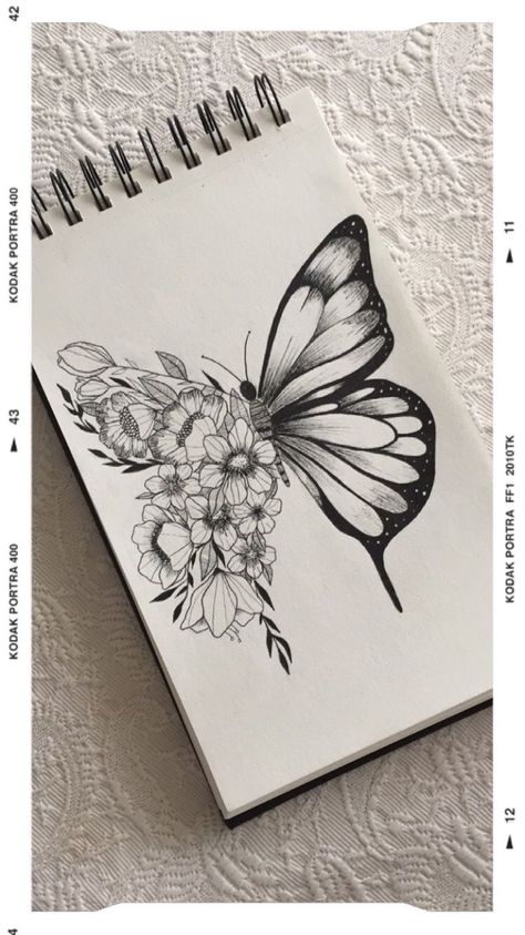 Mandala Tattoo Butterfly, Half Flower Half Butterfly Drawing, Butterfly Poppy Tattoo, Butterfly And Mandala Tattoo, Poppy And Butterfly Tattoo, Half Butterfly Half Flower Tattoo Drawing, Boho Butterfly Tattoo, Large Butterfly Tattoo, Mandala Butterfly Tattoo