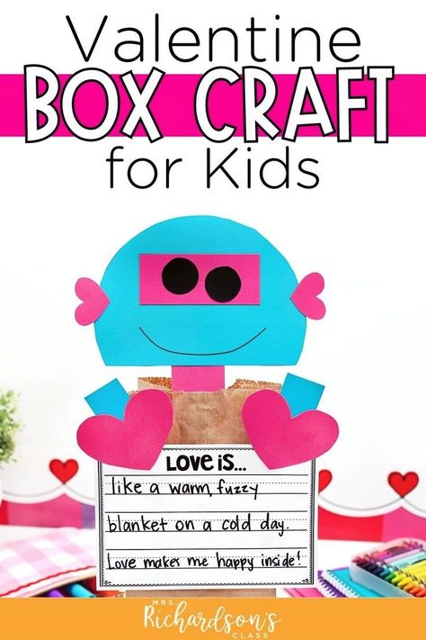 Make it fun and easy to add Valentine's Day to your lesson plans with this Valentine's Day themed writing craft. Your students will love this writing activity with four different writing prompts. With each writing convention they follow, they get a piece of their Valentine robot. Use this Valentine's Day writing activity for kindergarten, first, or second grade. Learn more here! Robot Writing, Valentine Robot, Meaningful Writing, Valentines Robots, Activity For Kindergarten, Writing Conventions, Writing Rubric, Letter To Parents, First Grade Resources