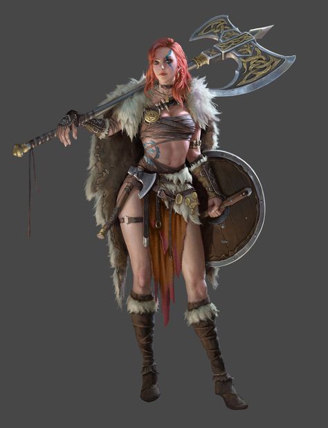 Viking Female, Female Viking, Barbarian Woman, Skyrim Cosplay, Viking Character, Viking Women, Female Armor, Heroic Fantasy, Rpg Characters