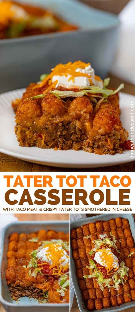 Taco Casserole Bake With Tator Tots, Taco Casserole Bake Tater Tots, Tator Tot Casserole Taco, Tatter Tots Casserole Taco, Tater Tot Tacos, Taco Tatertot Casserole Recipe Beef, Taco Tator Tots, Tater Tot Taco Bake, Tater Tot Taco Casserole