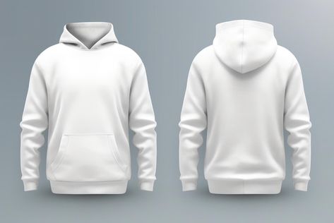 Hoody Designs, Hoodie Back View, Mock Up Hoodie, Hoddies Outfits Men, Plain White Hoodie, Tshirt Mockup Free, Hoodie Mockup Free, Hoodie Front And Back, Mockup Camisa