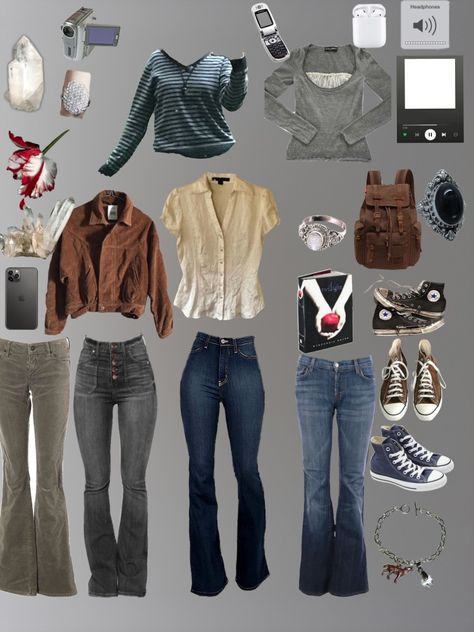 Picsart stickers Elaine Gilbert Outfits, Y2k Outfits With Converse, Twigliht Aesthetic Outfits, Isabella Swan Outfit, Twilight Style Outfits, Twilight Themed Outfits, Twilight Summer Outfits, How To Style Black Vest, Twilight Style Inspired Outfits