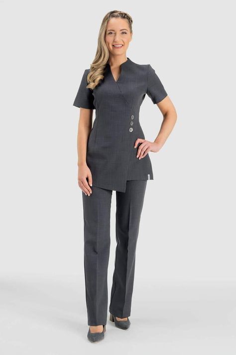 Our stylish beauty salon uniforms, hairdressing tunics & spa uniforms will ensure your staff look the part. Choose from beauty tunics, trousers & dresses. Beauty Salon Uniform Ideas, Beauty Uniform, Spa Wear, Salon Uniform, Salon Wear, Beauty Uniforms, Spa Uniform, Stylish Scrubs, College Beauty