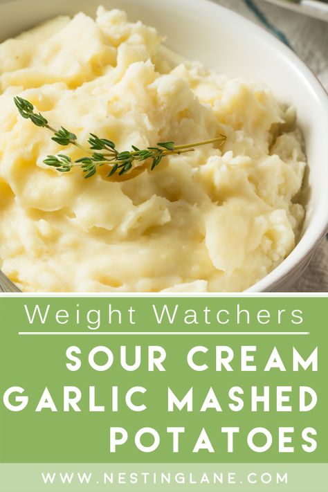 Weight Watchers Garlic Sour Cream Mashed Potatoes Recipe. A great side dish for any meal. They are creamy, garlicky and delicious! They go along perfectly with turkey, chicken or beef. Great for Thanksgiving, Christmas, or The Holidays. This easy Weight Watchers side dish is easy and delicious. Made with garlic cloves, russet potatoes, fat-free sour cream, olive oil, salt, and pepper. Low fat, low sodium, & vegetarian. MyWW Points: 5 Blue Plan, 5 Green Plan, 5 WW Freestyle Points, 5 Smart ... Garlic Mashpotatoe Recipe, Cream Mashed Potatoes, Work Desserts, Weight Watchers Sides, Sour Cream Mashed Potatoes, Weight Watchers Food Points, Snacks Packaging, Cholesterol Recipes, Mashed Potatoes Recipe