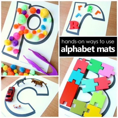 Ways to Use Alphabet Mats for Letter Recognition - Fantastic Fun & Learning Sensory Alphabet, Process Art Ideas, Process Art Activities, Abc Learning, Alphabet Letter Crafts, Letter Recognition Activities, Letter Crafts, Alphabet Recognition, Early Childhood Learning