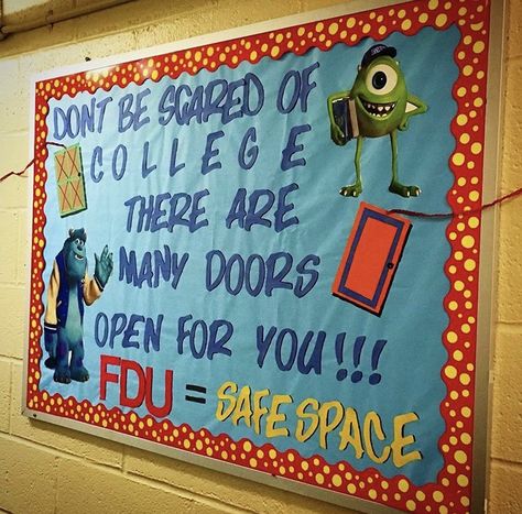 Monsters Inc Ra Bulletin Board, Monsters University Door Decs, Monsters University Bulletin Board, Monsters Inc Ra Theme, Monsters University Ra Theme, Monsters University Decorations, Homecoming Bulletin Board Ideas, Monsters Inc Bulletin Board, Dorm Hall Themes