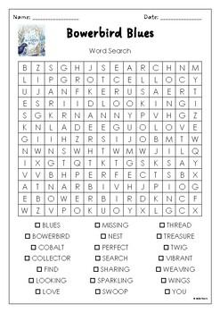 Bowerbird Blues, Puzzle Activity, Blue Words, Bell Ringers, Word Searches, Vocabulary Worksheets, Library Ideas, English Language Arts, More Words