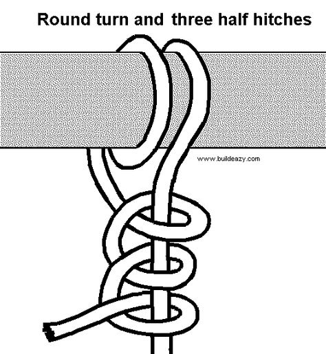 how to tie a round turn and three half hitches 1000 Lifehacks, Best Knots, Survival Knots, Knots Guide, Rope Projects, Thread Up, Knots Diy, Rope Knots, Tree Swing