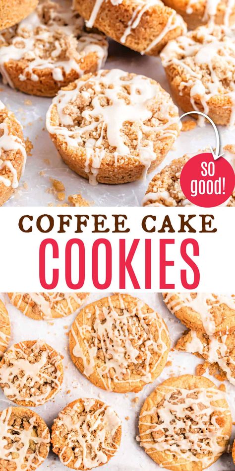 Cinnamon Coffee Cake Cookies Gingerbread Coffee Cake Cookies, Cinnamon Crumble Cookies, Holiday Coffee Cake, Cinnamon Brown Sugar Cookies, Coffee Cake Cookies Recipe, Muffin Tin Cookies, Cookie Crumble Recipe, Coffee Shortbread Cookies, Crumble Cookies Recipe