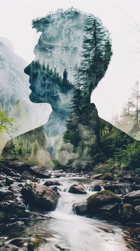 Double Exposure Photography Nature, Double Exposure Nature, Hiking Illustration, Locker Wallpaper, Travel Advertising Design, Double Exposure Photoshop, Double Exposure Art, Double Exposure Portrait, Double Exposure Photography