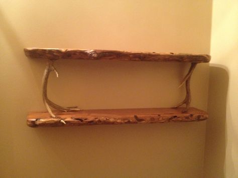 Antler Shelves, Antler Shelf, Elk Horns, Deer Antler Crafts, Old Window Frames, Antler Mount, Antler Crafts, Shed Antlers, Elk Antlers