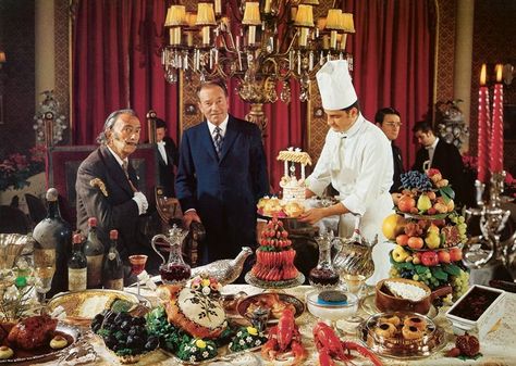 Salvador Dali’s Les diners de Gala 70s Dinner Party, 70s Food, Heinz Baked Beans, Veal Cutlet, Calorie Counter, French Cooking, Salvador Dali, Dali, Salvador