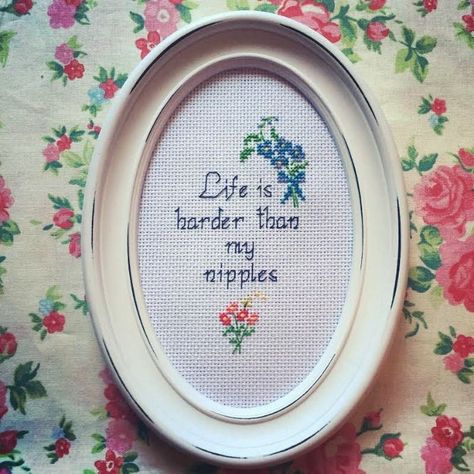 Sewing Stitches By Hand, Subversive Cross Stitch, Surreal Photos, Grandma's House, Cross Stitch Funny, Sewing Stitches, Cross Stitches, Types Of Embroidery, Grandmas House