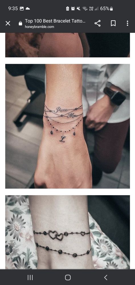 Bangle Tattoo, Wrist Bracelet Tattoos For Women, Family Inspired Tattoos, Bracelet Tattoos With Names, Braclet Tattoo, Bracelet Tattoos For Women, Bracelet Tattoos, Wrist Bracelet Tattoo, Small Pretty Tattoos