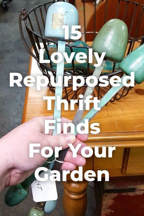 Garden Markers, Repurposed Items, Garden Containers, Thrift Finds, Trash To Treasure, Upcycled Crafts, Garden Crafts, Repurpose, Decor Project