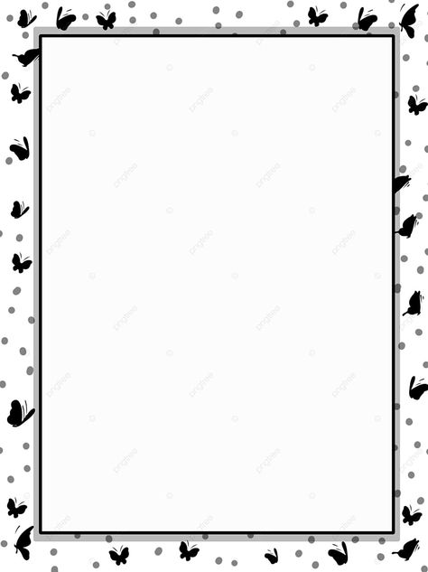 Butterfly Wave Dot Black And White Silhouette Border Simple Cartoon Hand Drawn Original Background White With Border Background, Black Boarder Frame, Black Boarder Designs Frames, Black And White Boarder Designs, White Page Borders Design, Frame Border Design Aesthetic Black, Page Borders Design Black And White, Black And White Page Borders, Simple Black Border Design