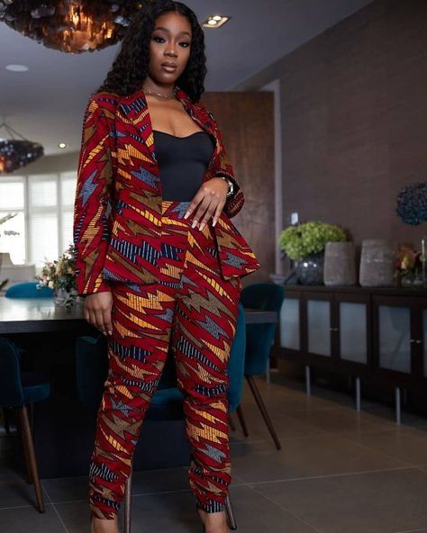 11 Beautiful Ankara Suits On Fireeee!! – A Million Styles African Pants Suit, Ankara Suit, African Pants, Kitenge Designs, Ankara Jackets, African Suit, Pant Suits For Women, African Print Dress Ankara, Latest Ankara Styles