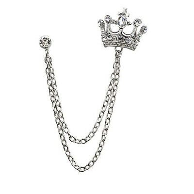 Crown Brooch, Lapel Pins Mens, Brooch Men, Collar Chain, Rhinestone Crown, Layered Chains, Crystal Crown, Crystal Accessories, Classic Jewelry