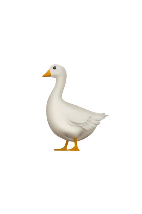 The 🪿 Goose emoji depicts a stylized image of a goose with a long neck and a round body. The goose is facing left and is shown in a standing position with its wings slightly raised. The goose has a yellow beak and feet, and its body is mostly white with some gray shading. The emoji is depicted with a wooden barrel around its neck, which is a reference to the traditional practice of using geese to guard wine barrels in Europe Duck Emoji, Emoji Ip, White Emoji, Aesthetic Emoji, Apple Emojis, Notion Icons, Emoji Cat, Dog Emoji, Ios Emoji