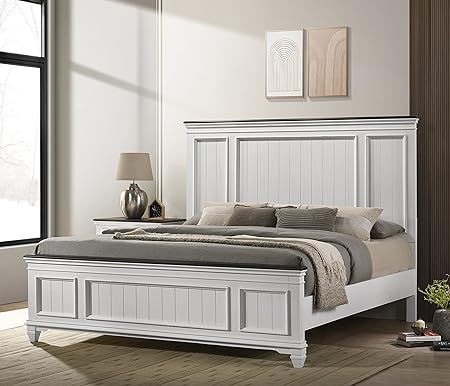 Shiplap Wood, Wood Bedroom Sets, New Classic Furniture, Cal King Bedding, Wooden Bedroom, Queen Panel Beds, Bedroom Panel, Weathered White, Wood Platform Bed