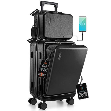 Meet the TravelArim 22-inch Carry On Luggage – your stylish and durable companion for seamless travel. Designed with the modern traveler in mind This airline-approved suitcase, measuring 22x14x9 inches, effortlessly fits into overhead compartments. The hard-shell exterior provides robust protection, while the color adds sophistication to your journey. Maneuver with ease using the smooth-rolling wheels and telescopic handle. The compact size doesn't compromise on space, and it comes with a handy Small Carry On Luggage, Carryon Luggage, Travel Security, Small Suitcase, Suitcase Handle, Hardside Luggage, Best Luggage, Plane Travel, Game Props