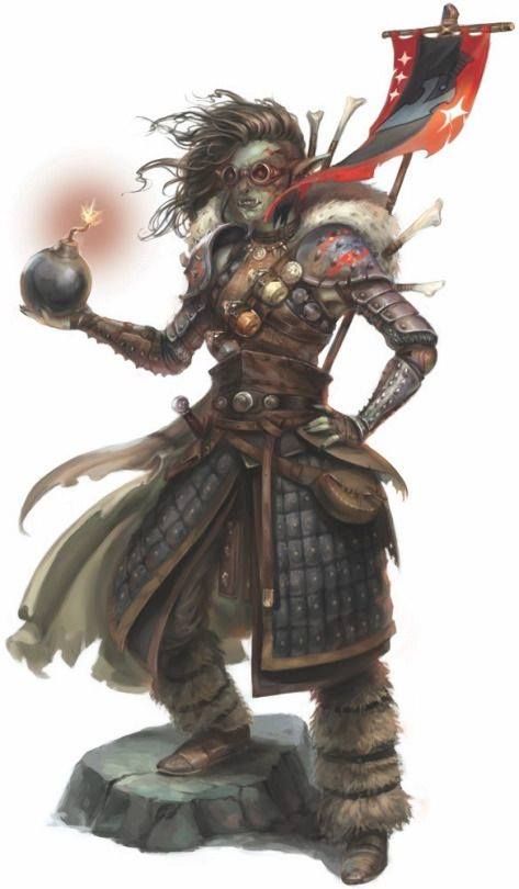 half-orc with bomb Goblin Art, Dnd Inspiration, Character Bank, Pathfinder Character, Female Inspiration, Character Images, Dungeons And Dragons Characters, Dnd Art, Fantasy Armor