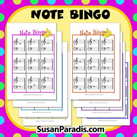 Note Bingo Game | Free Piano Teaching Games, Worksheets, and Teaching Resources Piano Teacher Resources, Piano Teaching Games, Music Bingo, Piano Teaching Resources, Reading Task Cards, Easy Piano Songs, Teaching Game, First Grade Sight Words, Piano Video