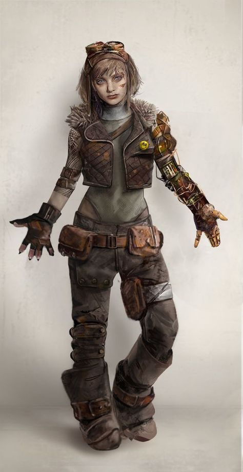 Dystopian Character Design, Dystopian Character, Fallout Oc, Post Apocalyptic Outfit, Victorian Theme, Apocalypse Character, Mode Steampunk, Gear Clock, Apocalypse Art