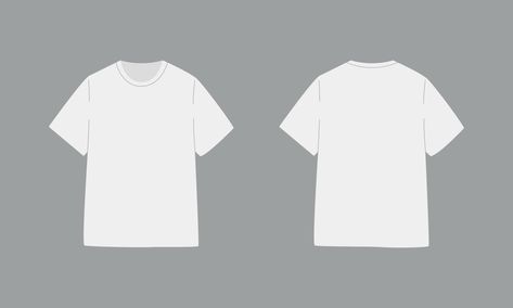 T Shirt Design Front And Back, White Tshirt Front And Back Template, Basic Shirt Design, White Tshirt Mockup Front And Back, Clothing Mockup Templates, White Tshirt Front And Back, T Shirt Background, White Tshirt Design, White T Shirt Mockup