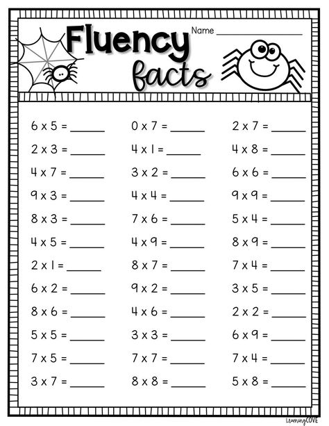 Halloween Multiplication, Multiplication Facts Worksheets, Math Multiplication Worksheets, Math Fact Worksheets, Fun Math Worksheets, Math Addition Worksheets, Math Practice Worksheets, Free Printable Math Worksheets, 4th Grade Math Worksheets