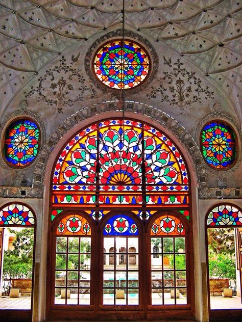 Kashan, Iran Iranian Architecture, Persian Architecture, Iran Travel, Persian Culture, Iranian Art, Stained Glass Window, Islamic Architecture, Beautiful Architecture, Persian Carpet