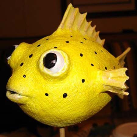 Papier Mache Kids, Sculpture Papier Mache, Paper Mache Fish, Polymer Clay Kunst, Paper Mache Projects, Clay Fish, Paper Mache Animals, Paper Mache Clay, Newspaper Basket