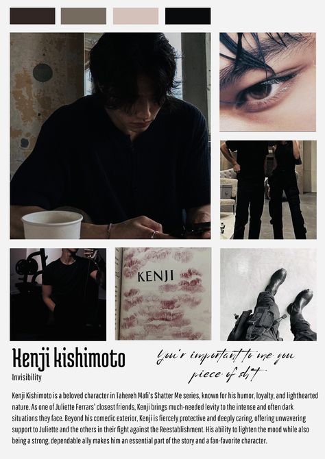 Kenji Kishimoto Fan Cast, Kenji Kishimoto Fanart Shatter Me, Kenji Quotes, Kenji Kishimoto Aesthetic, Kenji Fanart, Kenji Kishimoto Fanart, Kenji Kishimoto, Shatter Me Warner, Shatter Me Quotes