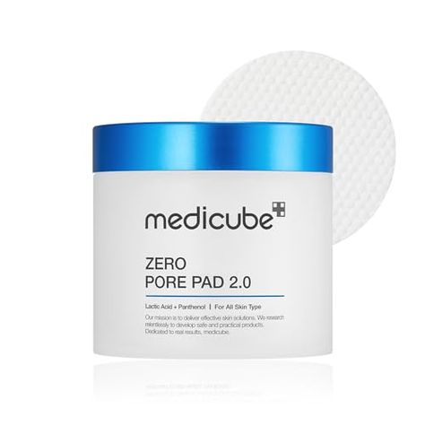 Medicube Zero Pore Pads 2.0 - Dual-Textured Facial Toner Pads for Exfoliation and Minimizing Pores with 4.5% AHA Lactic Acid & 0.45% BHA Salicylic Acid - Ideal for All Skin Types - Korean Skin Care Medicube Toner Pad, Korean Toner Pads, Minimizing Pores, Skincare Wishlist, Toner Pads, Greasy Skin, Eucalyptus Globulus, Skin Care Cleanser, Korean Skin Care