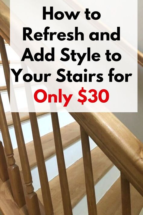 Wondering how to make staircase more attractive on a low budget? check out this before and after diy staircase upgrade idea,