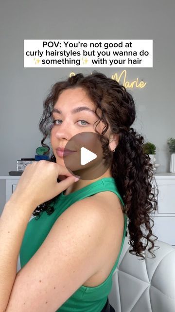 Sophie Marie on Instagram: "Save this video if you struggle with curly hairstyles! ✅  This is one my favourite low effort hairstyles suitable for all occasions! The perfect “I want my hair down but not completely down” 😂✨  🏷️tag a curlfriend that needs some simple curly hairstyle inspo   #curls #curlyhairstyles #curlygirl #easyhairstyles" Low Effort Hairstyles, Simple Curly Hairstyles, Quick Curly Hairstyles, Hair Styles Curly Hair, Hairstyle Inspo, Curly Hair Styles Easy, Hair Down, Curly Girl, Curly Hairstyles