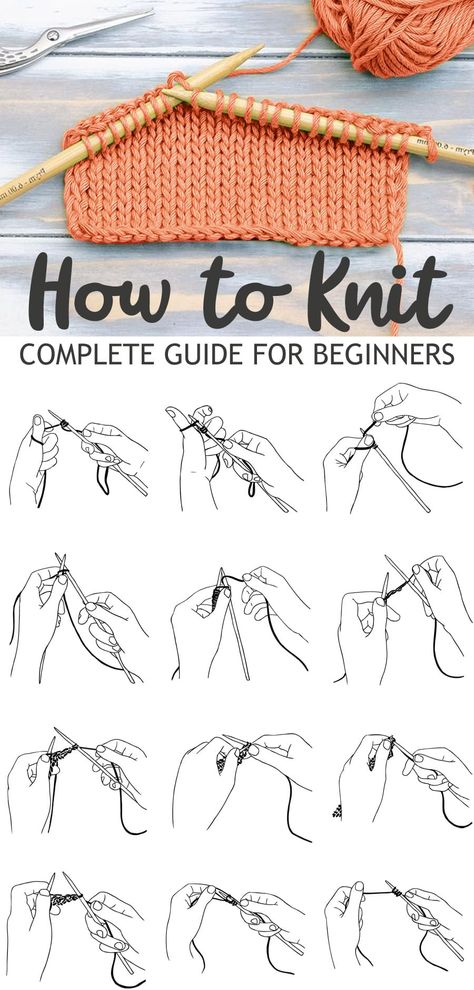 How to Knit: The Basics How To Knit Stitch Step By Step, How To Knit A Scarf Step By Step, Learning To Knit Beginners Step By Step, Step By Step Knitting For Beginners, Knitting For Beginners How To Start, How To Start Knitting Step By Step, Basic Knitting Stitches, How To Cast On Knitting, Learn To Knit Beginners Step By Step