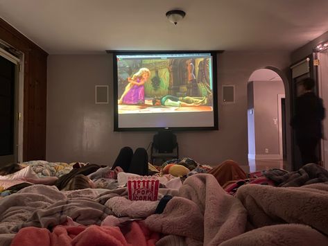 Aesthetic Tangled, Indoor Movie Night, Movie Night Aesthetic, Girls Night Movies, Tangled Movie, Night Movie, Girly Movies, Cute Birthday Ideas, Movie Dates