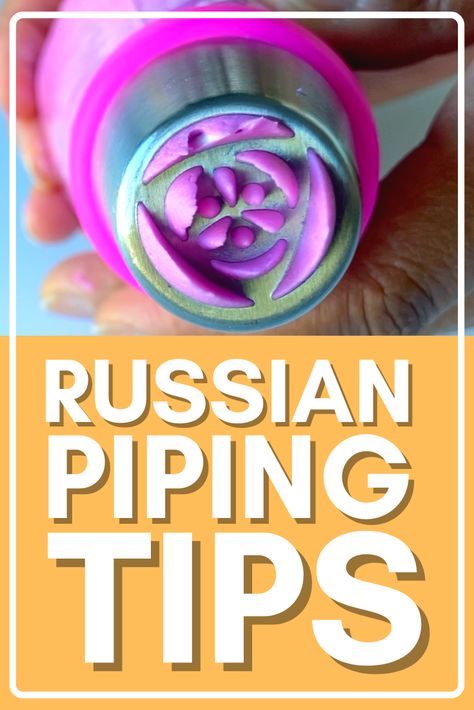 In this video, I share my top tips for how to use Russian piping tips (or nozzles) and demonstrate what each tip and a 12-tip set looks like when piped. If you own a set of Russian-style piping tips, you'll want t save this video to reference later! Piping Frosting Recipe, Russian Cake Decorating Tips, Russian Cake Tips, Russian Decorating Tips, Russian Cake Decorating, Cupcake Icing Tips, Russian Icing Tips, Cake Icing Tips, Russian Tips