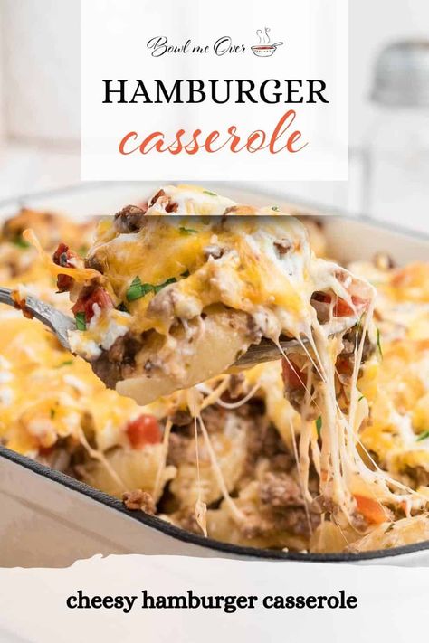 Simplify your weeknight dinners with this loaded cheesy hamburger casserole, a budget-friendly delight that's both easy and delicious! Packed with gooey cheese, robust Italian beef flavors, and tender pasta, this hearty casserole recipe is a surefire way to please the entire family with minimal effort. Cheesy Hamburger Casserole, Beef Casseroles, Hamburger Casseroles Recipes, Stuffed Pepper Casserole, Noodle Casserole Recipes, Yummy Casserole Recipes, Easy Hamburger, Hamburger Casserole, Cheeseburger Casserole