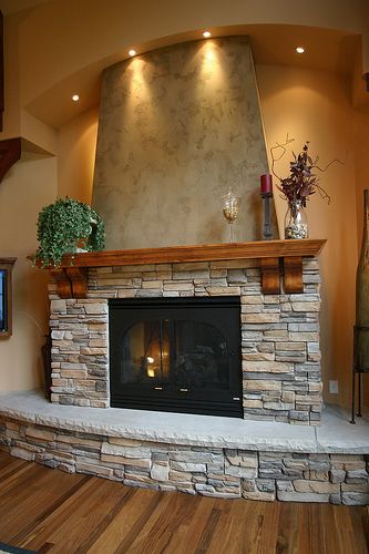 Fireplace | Flickr - Photo Sharing! Stone Fireplace Designs, Rock Fireplaces, Corner Fireplace, Fireplace Remodel, Home Fireplace, Fireplace Makeover, Fireplace Wall, Fireplace Mantle, Fireplace Design