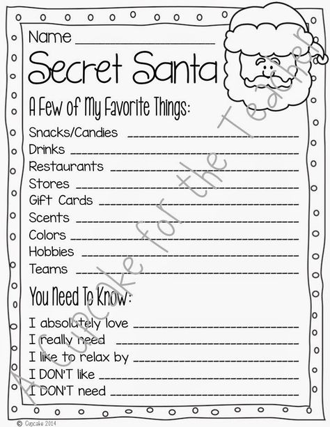 Secret Santa FUN! Secret Santa Poems, Secret Santa Questions, Secret Santa Templates, Secret Santa Form, 10 Secret Santa Gifts, Secret Santa List, Secret Santa Game, Work Secret Santa, Secret Santa Questionnaire