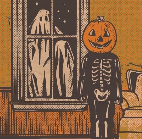 Halloween Ios, Helloween Wallpaper, Vintage Halloween Art, Vintage Halloween Images, Ghost Skeleton, Days Until Halloween, Halloween Artwork, Making Stuff, Halloween Scene