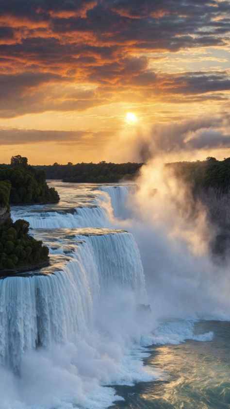 Waterfall Scenery Photography, Water Falls Aesthetic, Water Falls Wallpaper, Water Falls Beautiful Waterfalls, Beautiful Waterfalls Wallpaper, Beautiful Waterfalls Photography, Waterfalls Aesthetic, Waterfall Pics, Waterfall Sunset