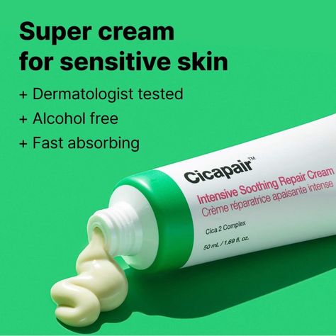 Soothe And Repair Your Skin With The Dr. Jart+ Cicapair Intensive Soothing Repair Cream. This 1.69 Fl Oz Bottle Is Brand New, Providing A Potent, Calming Solution For Sensitive Or Irritated Skin. Formulated With Centella Asiatica, This Cream Helps Reduce Redness, Strengthens The Skin Barrier, And Promotes Healing. The Rich, Nourishing Texture Absorbs Easily, Leaving Your Skin Feeling Soft, Hydrated, And Balanced. Ideal For All Skin Types, Especially Those Prone To Redness Or Irritation. Perfect Dr Jart Cicapair, Dr Jart, Repair Cream, Skin Barrier, Skin Care Women, Irritated Skin, All Skin Types, Skincare Routine, Skin Types