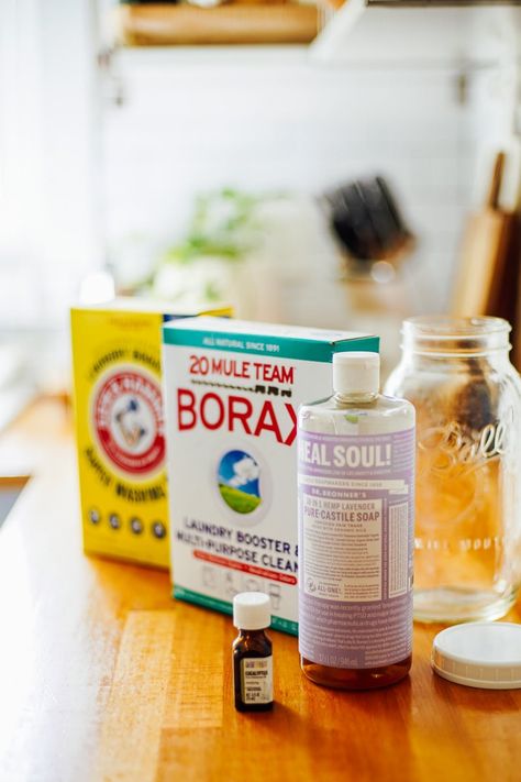 DIY Homemade Liquid Laundry Detergent (Recipe) - Live Simply Diy Laundry Detergent Liquid Without Borax Castile Soap, Dr Bonners Castile Soap Uses Homemade Laundry Detergent, Castle Soap Laundry Detergent, Homemade Liquid Laundry Detergent With Castile Soap, Diy Laundry Detergent Liquid Castile Soap, Castille Soap Laundry Detergent Recipe, Make Your Own Laundry Detergent Liquid, Liquid Detergent Diy, Laundry Soap Recipe Liquid