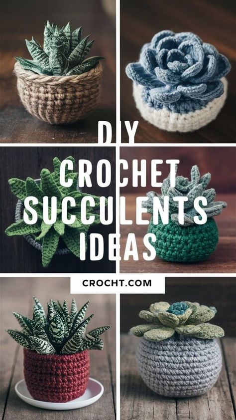 Crochet For Gardeners, Free Crochet Patterns Succulents, Crochet Mini Succulent Pattern Free, Free Succulent Crochet Pattern, Amigurumi Cactus Free Pattern, Crochet Shapes Pattern, Crochet Gifts For Mum, Free Crochet Patterns Plants, Succulent Crochet Free Pattern