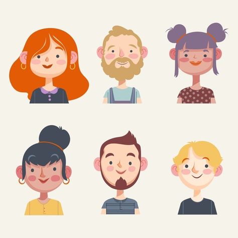 People Avatar Illustration, Cute People Illustration, Cute Portrait Illustration, Caracter Designer Illustration, Flat Character Illustration, Freepik Illustration, Caracter Designer, Vector Character Illustration, People Avatar